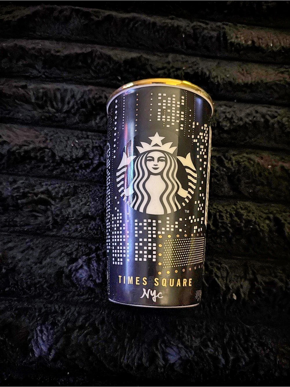 Starbucks Times Square NYC tumbler Black & Gold